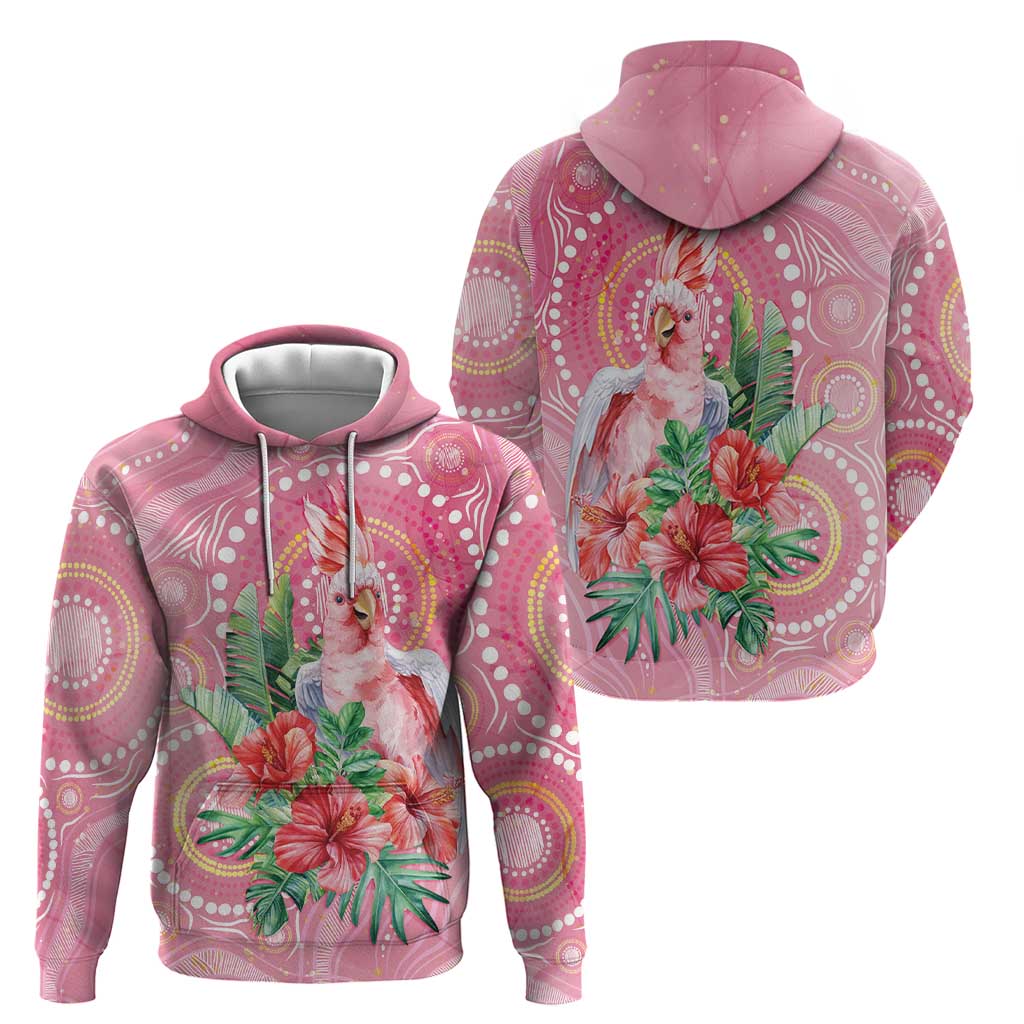 Breast Cancer Pink Cockatoo Hoodie Australia Indigenous Watercolor Glaze - Vibe Hoodie
