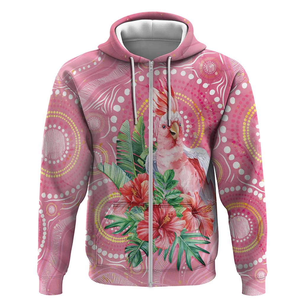 Breast Cancer Pink Cockatoo Hoodie Australia Indigenous Watercolor Glaze - Vibe Hoodie