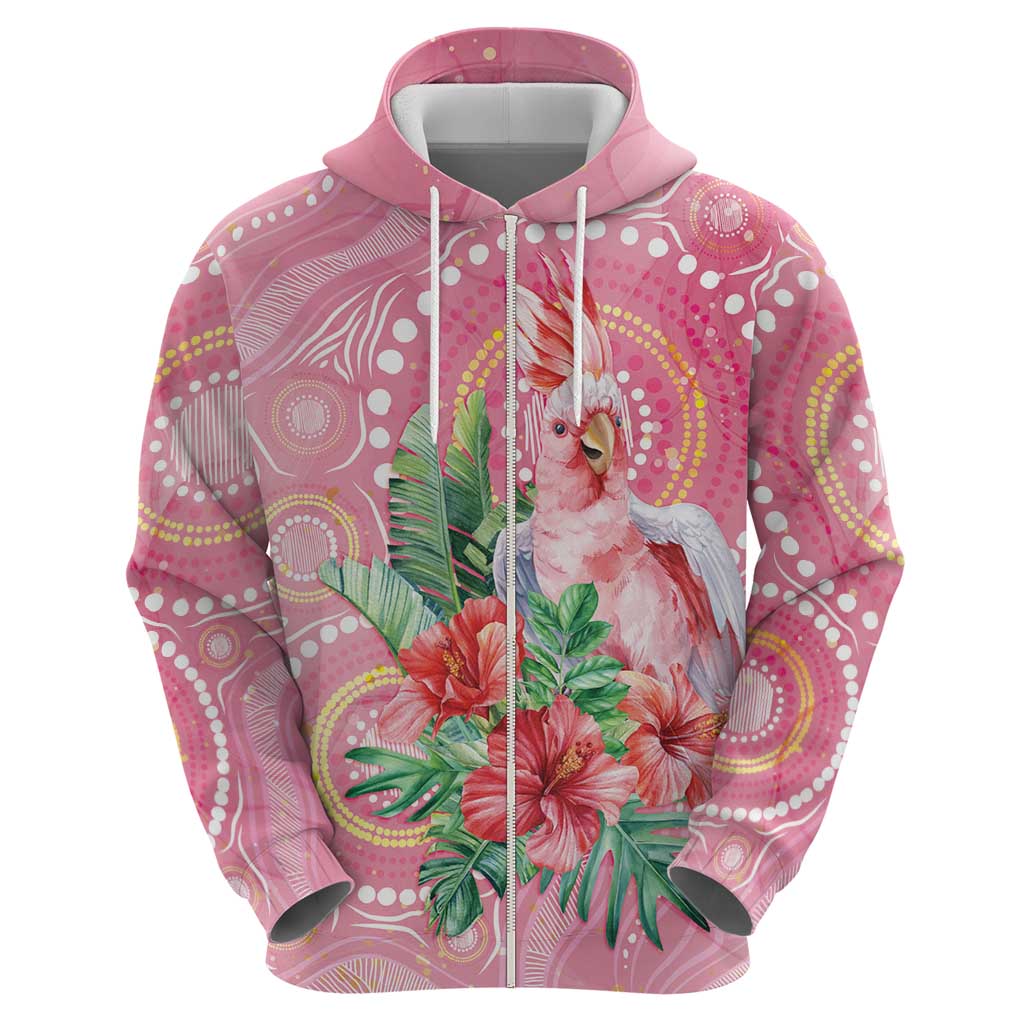 Breast Cancer Pink Cockatoo Hoodie Australia Indigenous Watercolor Glaze - Vibe Hoodie