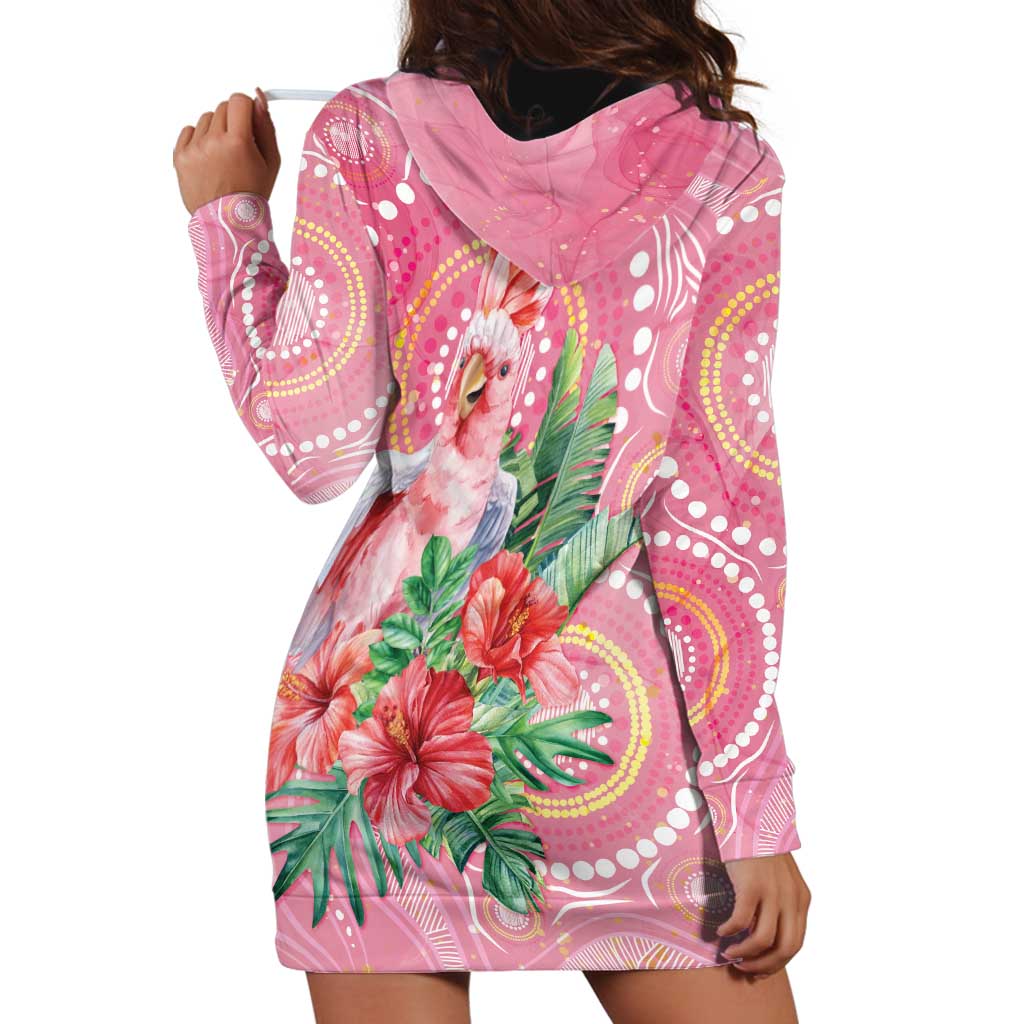 Breast Cancer Pink Cockatoo Hoodie Dress Australia Indigenous Watercolor Glaze - Vibe Hoodie