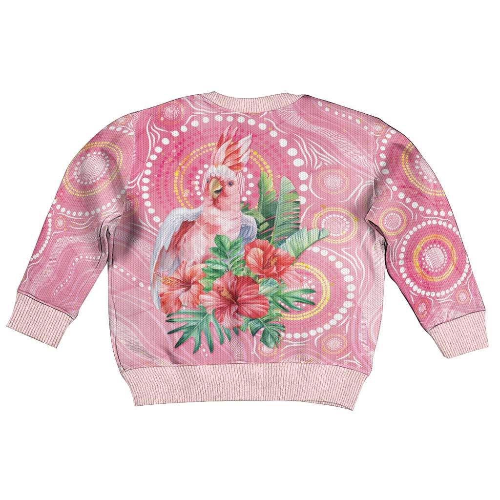 Breast Cancer Pink Cockatoo Kid Ugly Christmas Sweater Australia Indigenous Watercolor Glaze - Vibe Hoodie