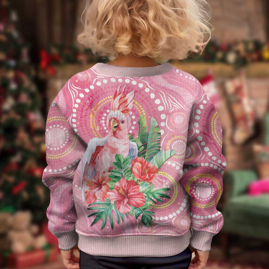 Breast Cancer Pink Cockatoo Kid Ugly Christmas Sweater Australia Indigenous Watercolor Glaze - Vibe Hoodie