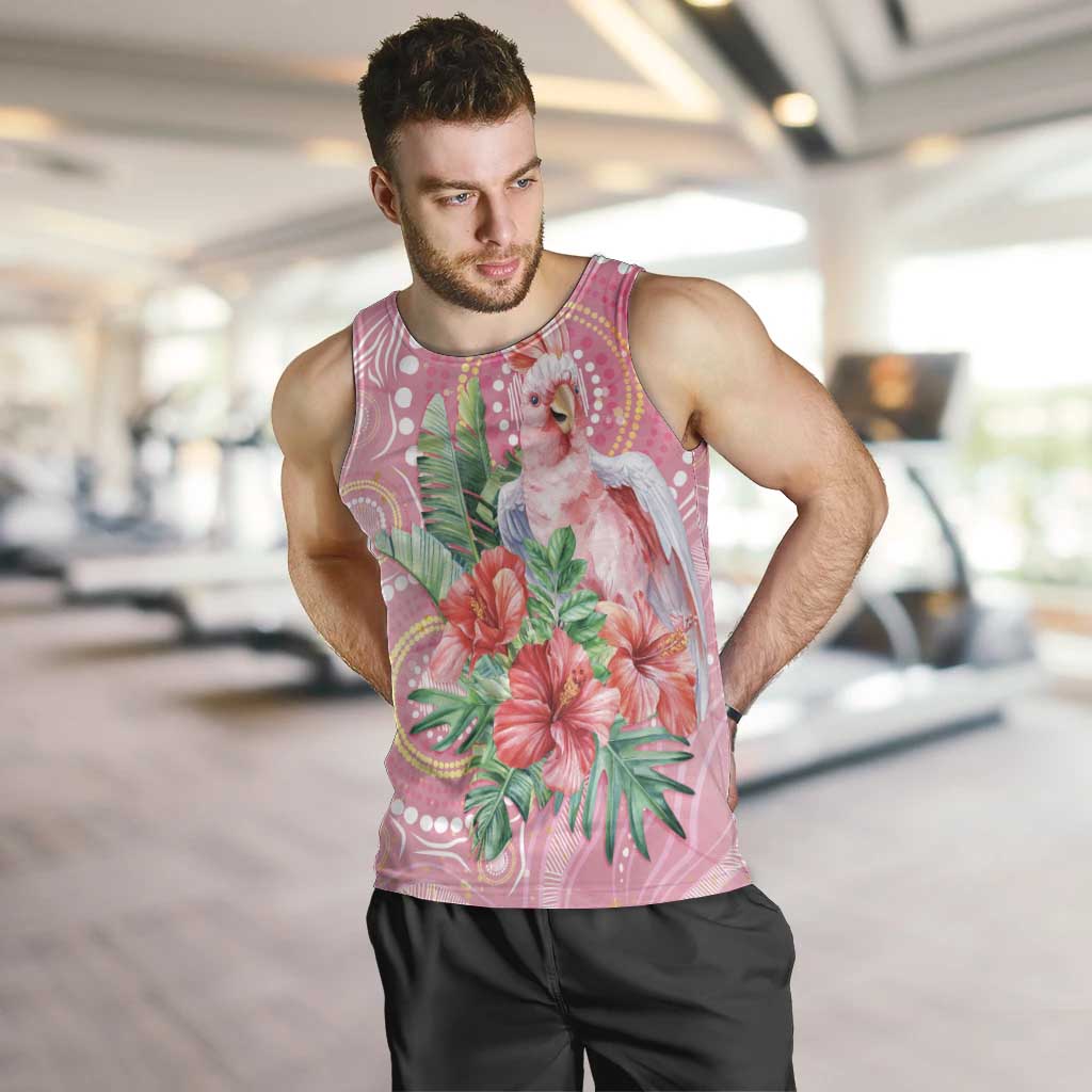 Breast Cancer Pink Cockatoo Men Tank Top Australia Indigenous Watercolor Glaze - Vibe Hoodie