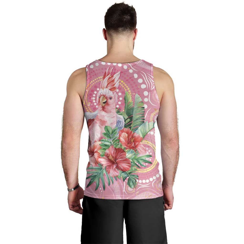Breast Cancer Pink Cockatoo Men Tank Top Australia Indigenous Watercolor Glaze - Vibe Hoodie