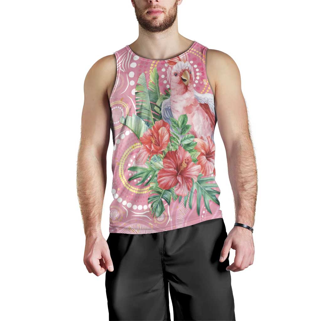 Breast Cancer Pink Cockatoo Men Tank Top Australia Indigenous Watercolor Glaze - Vibe Hoodie