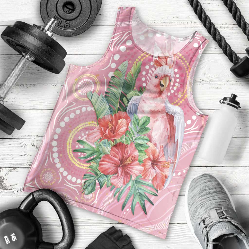 Breast Cancer Pink Cockatoo Men Tank Top Australia Indigenous Watercolor Glaze - Vibe Hoodie