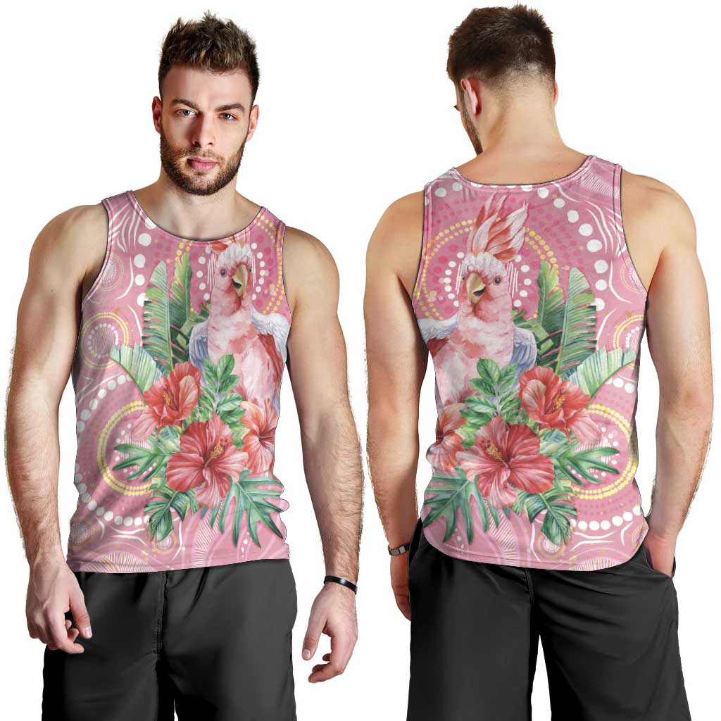 Breast Cancer Pink Cockatoo Men Tank Top Australia Indigenous Watercolor Glaze - Vibe Hoodie