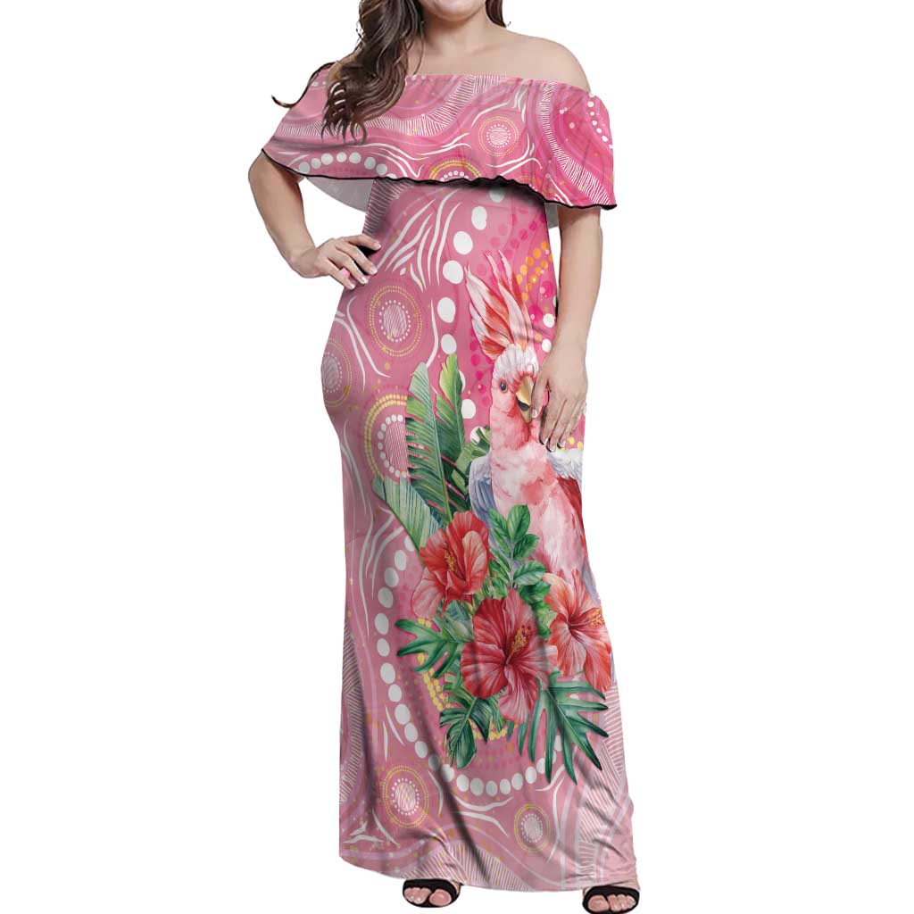 Breast Cancer Pink Cockatoo Off Shoulder Maxi Dress Australia Indigenous Watercolor Glaze - Vibe Hoodie