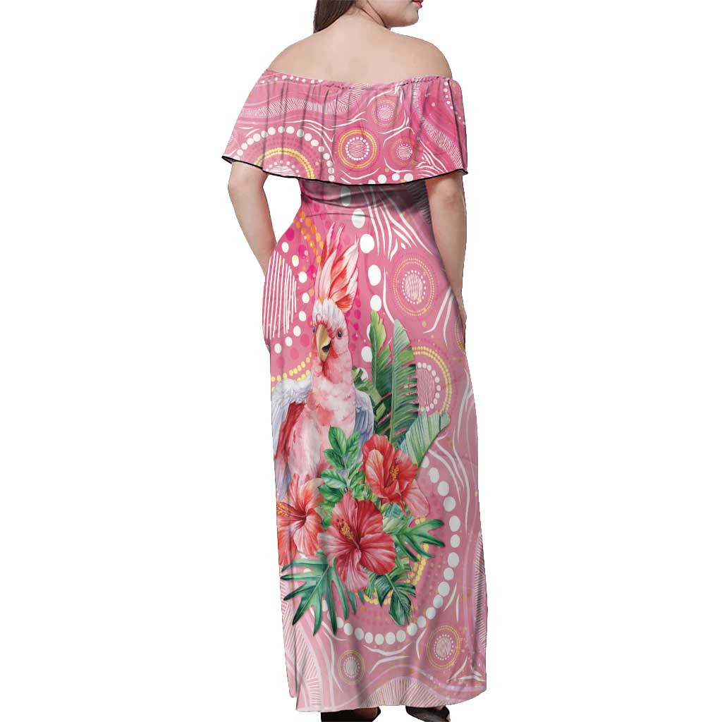 Breast Cancer Pink Cockatoo Off Shoulder Maxi Dress Australia Indigenous Watercolor Glaze - Vibe Hoodie