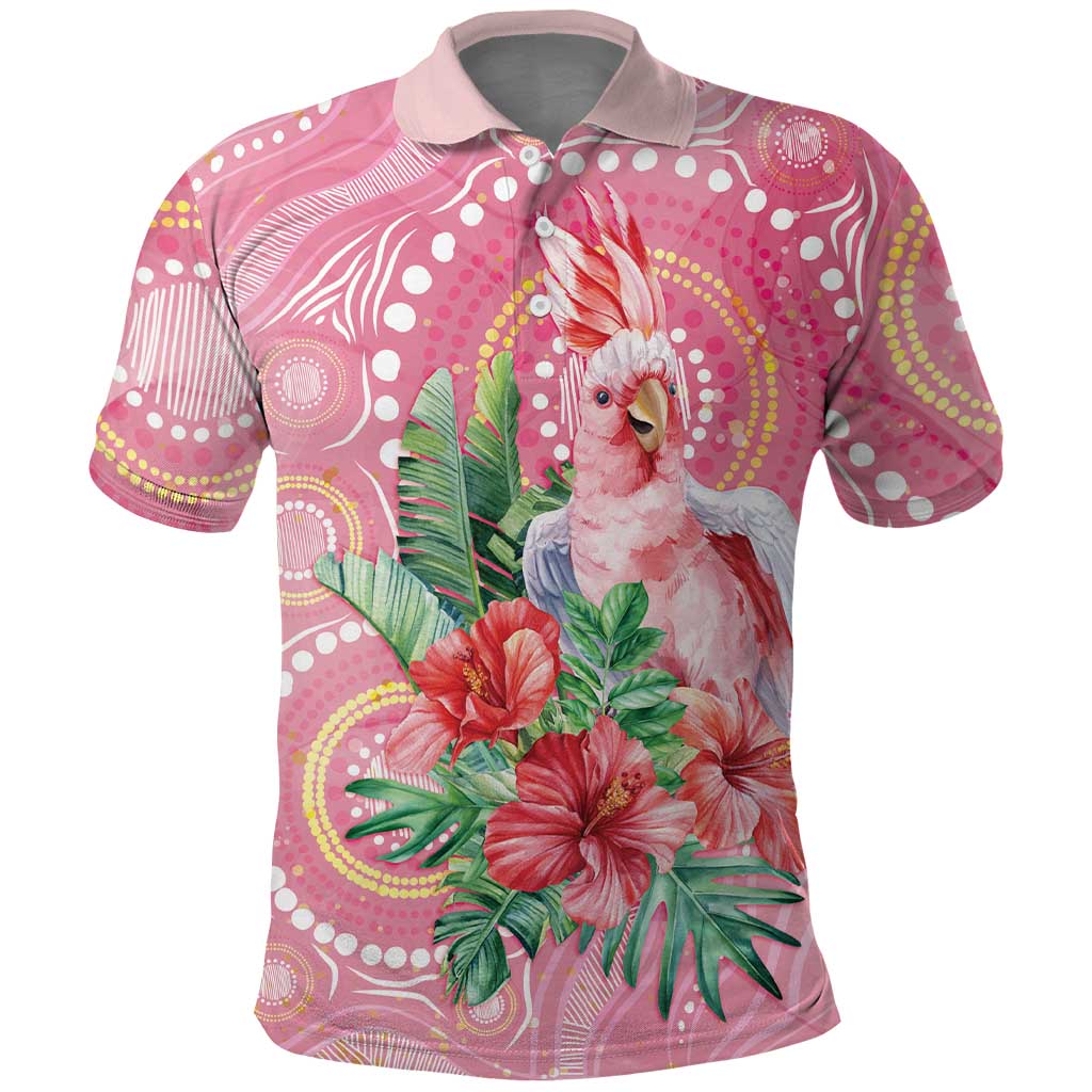 Breast Cancer Pink Cockatoo Polo Shirt Australia Indigenous Watercolor Glaze - Vibe Hoodie