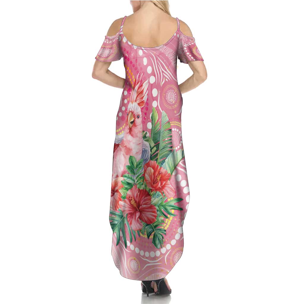 Breast Cancer Pink Cockatoo Summer Maxi Dress Australia Indigenous Watercolor Glaze - Vibe Hoodie