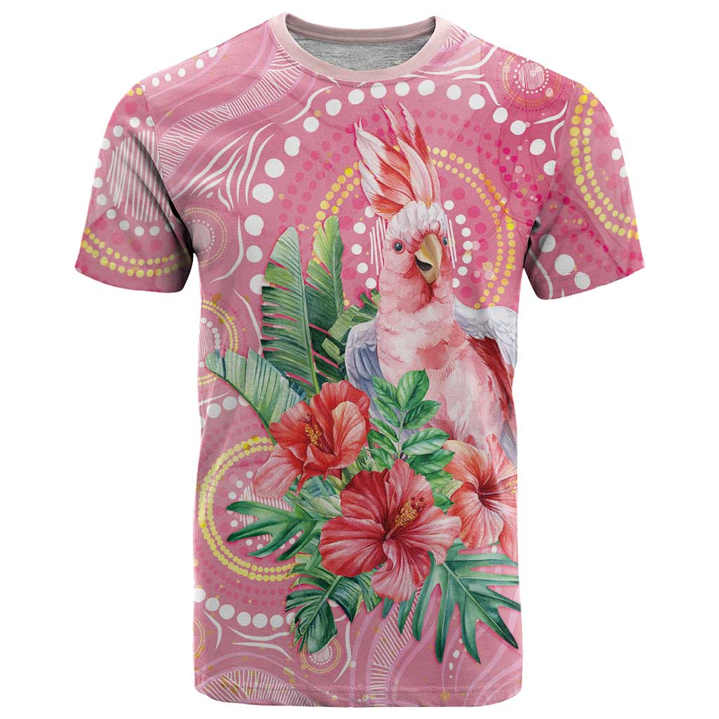 Breast Cancer Pink Cockatoo T Shirt Australia Indigenous Watercolor Glaze - Vibe Hoodie