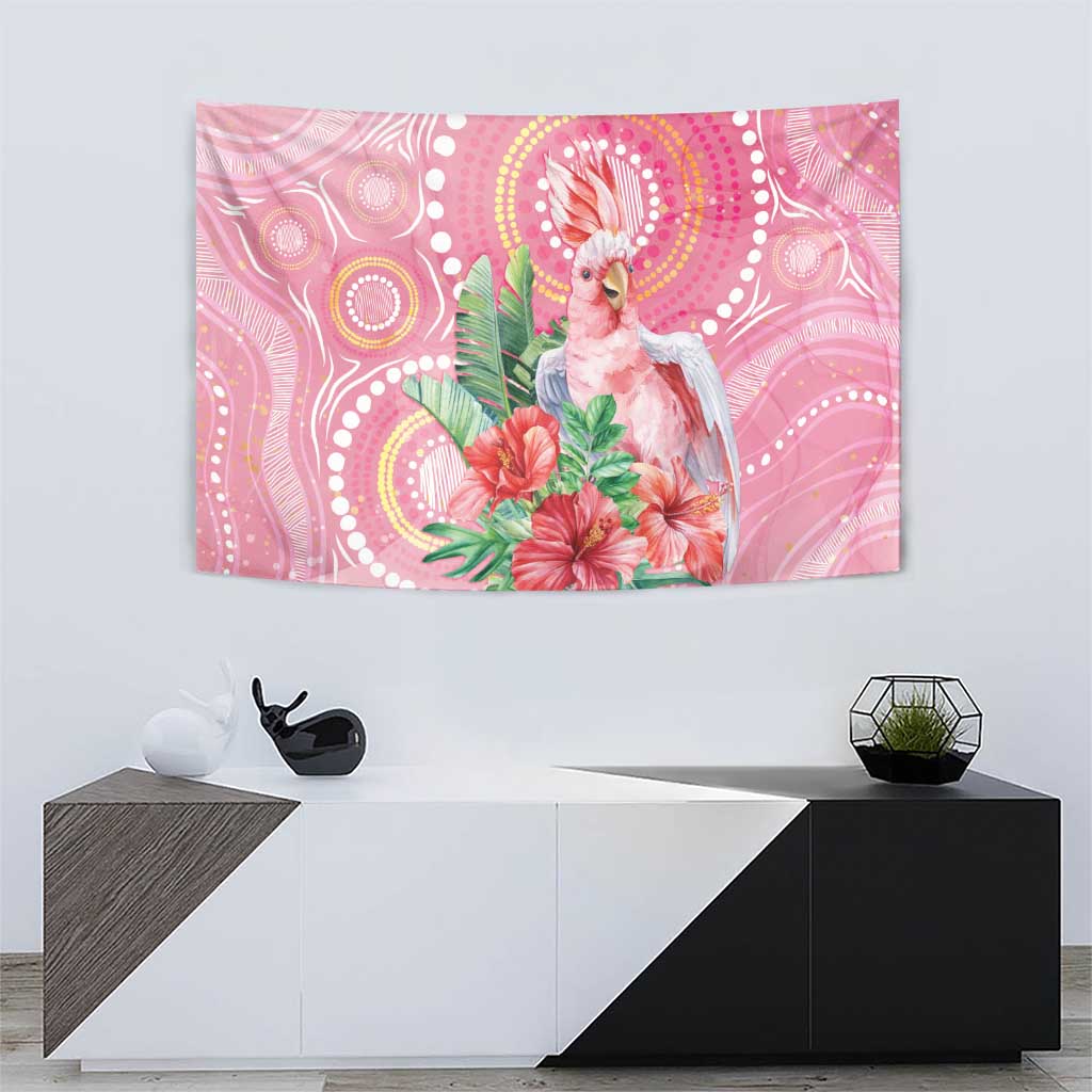 Breast Cancer Pink Cockatoo Tapestry Australia Indigenous Watercolor Glaze - Vibe Hoodie