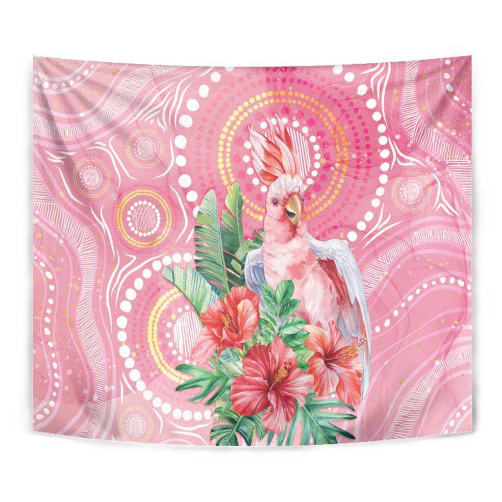 Breast Cancer Pink Cockatoo Tapestry Australia Indigenous Watercolor Glaze - Vibe Hoodie