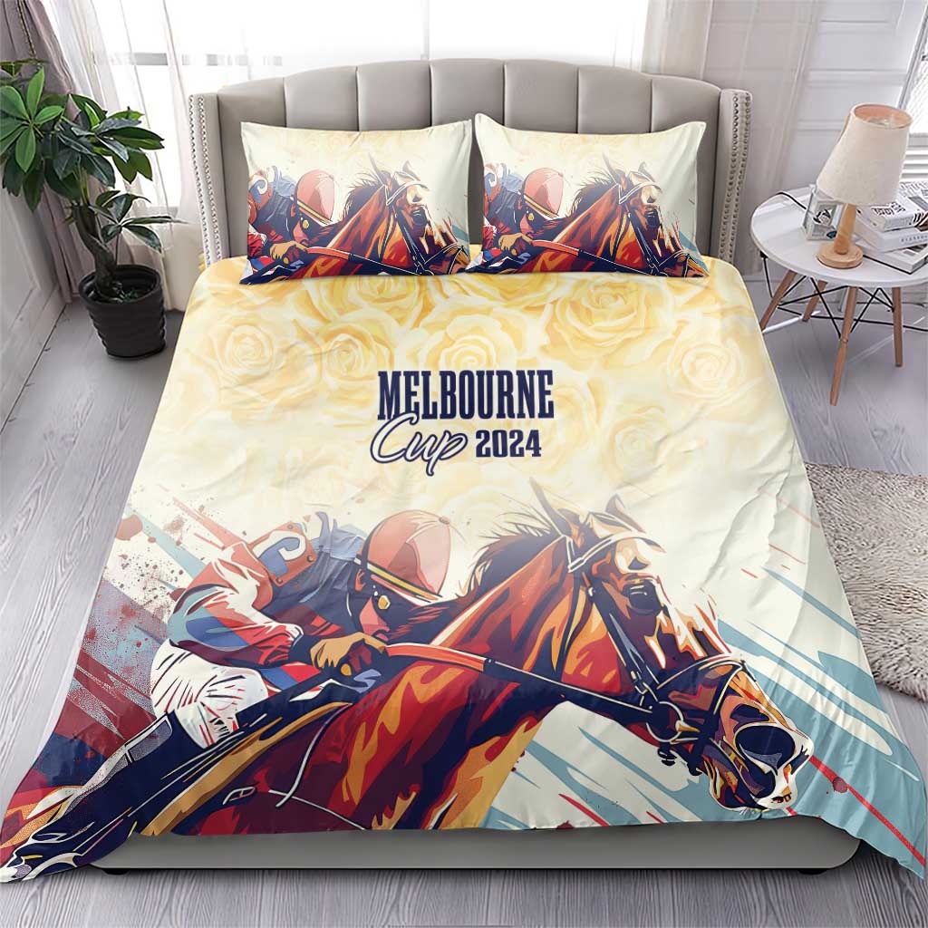 Melbourne Horse Racing Bedding Set Yellow Rose Champion - Vibe Hoodie Shop