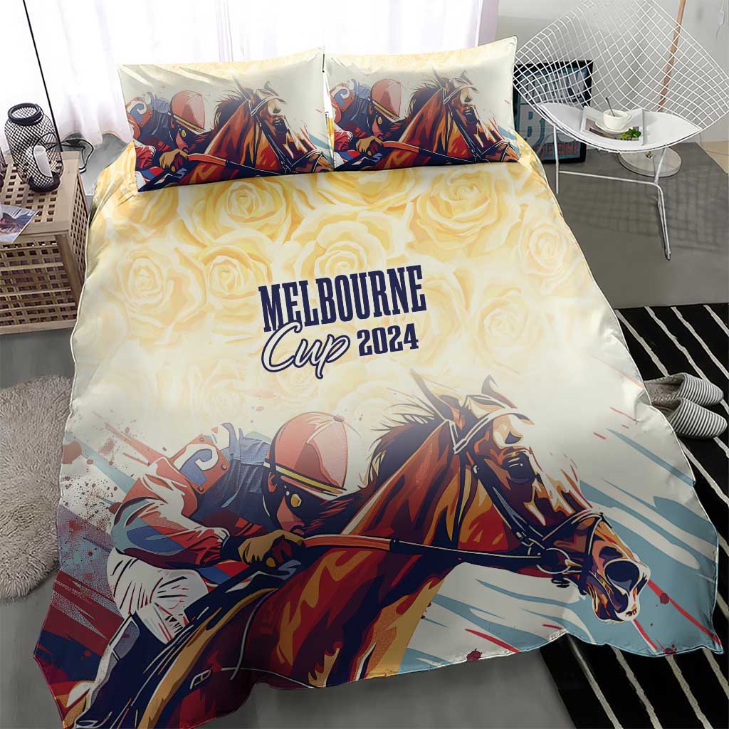 Melbourne Horse Racing Bedding Set Yellow Rose Champion - Vibe Hoodie Shop