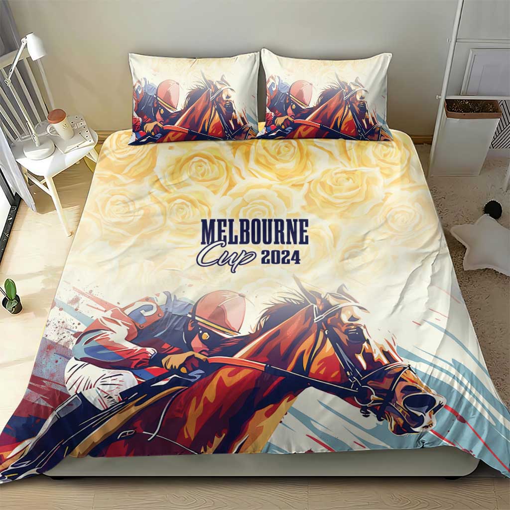 Melbourne Horse Racing Bedding Set Yellow Rose Champion - Vibe Hoodie Shop