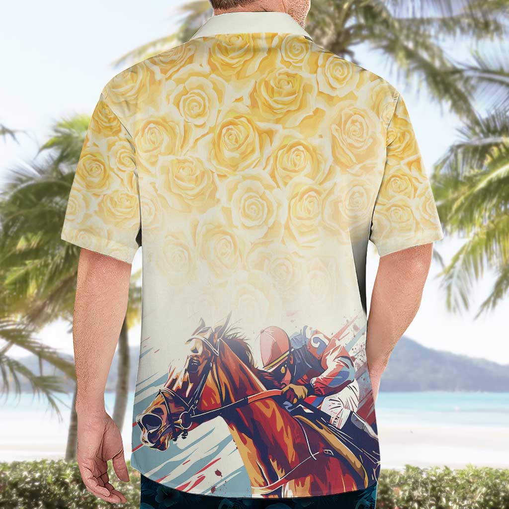 Melbourne Horse Racing Hawaiian Shirt Yellow Rose Champion - Vibe Hoodie Shop