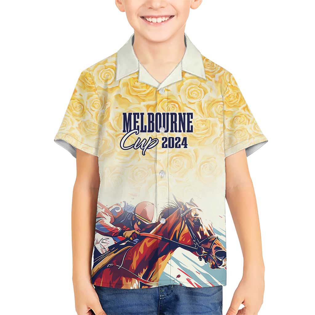 Melbourne Horse Racing Hawaiian Shirt Yellow Rose Champion - Vibe Hoodie Shop