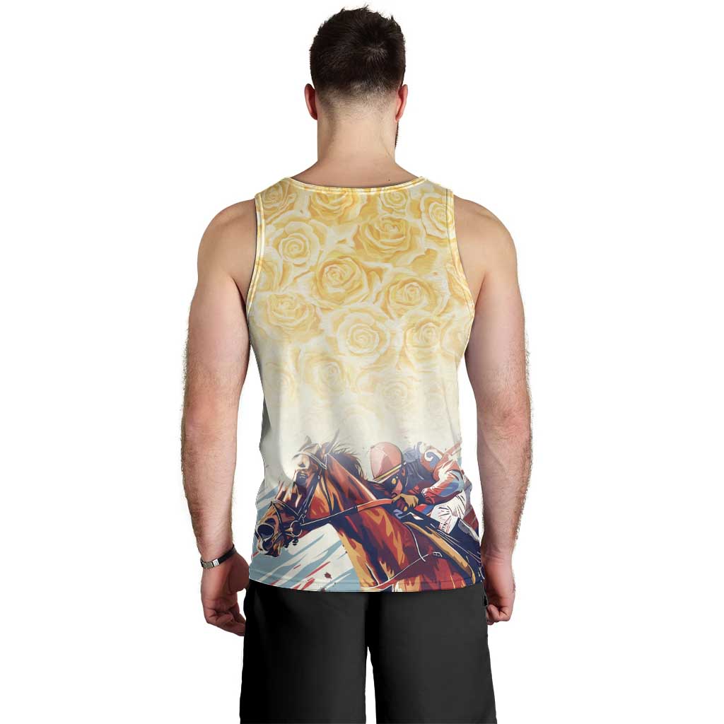 Melbourne Horse Racing Men Tank Top Yellow Rose Champion - Vibe Hoodie Shop