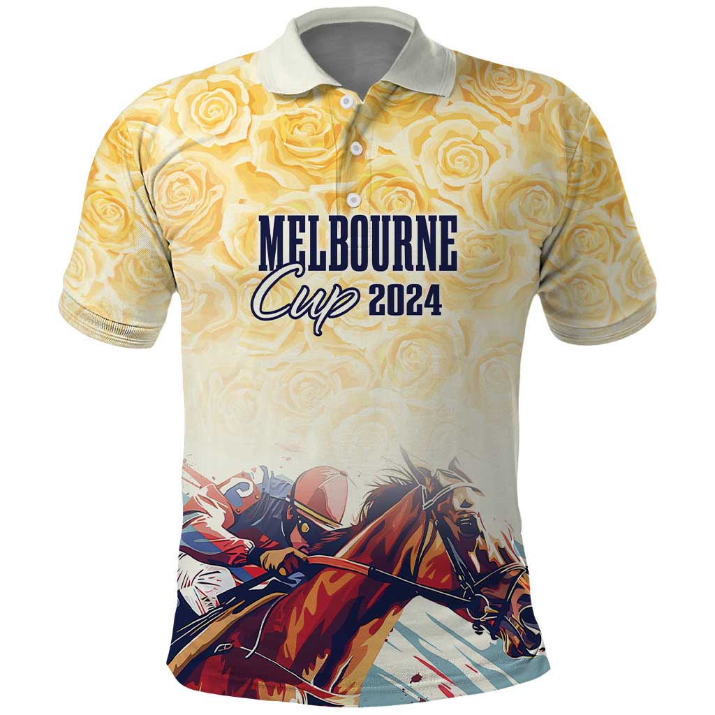 Melbourne Horse Racing Polo Shirt Yellow Rose Champion - Vibe Hoodie Shop