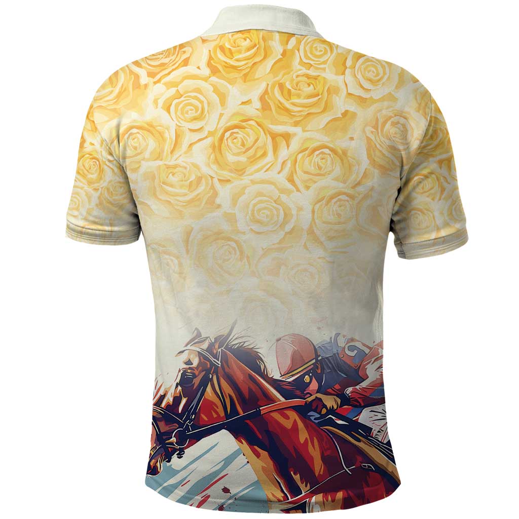 Melbourne Horse Racing Polo Shirt Yellow Rose Champion - Vibe Hoodie Shop