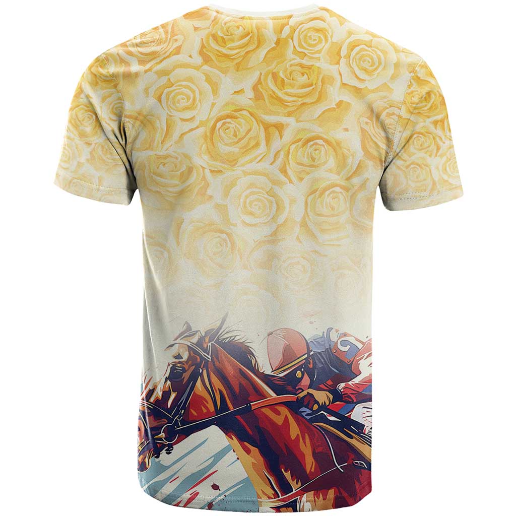 Melbourne Horse Racing T Shirt Yellow Rose Champion - Vibe Hoodie Shop