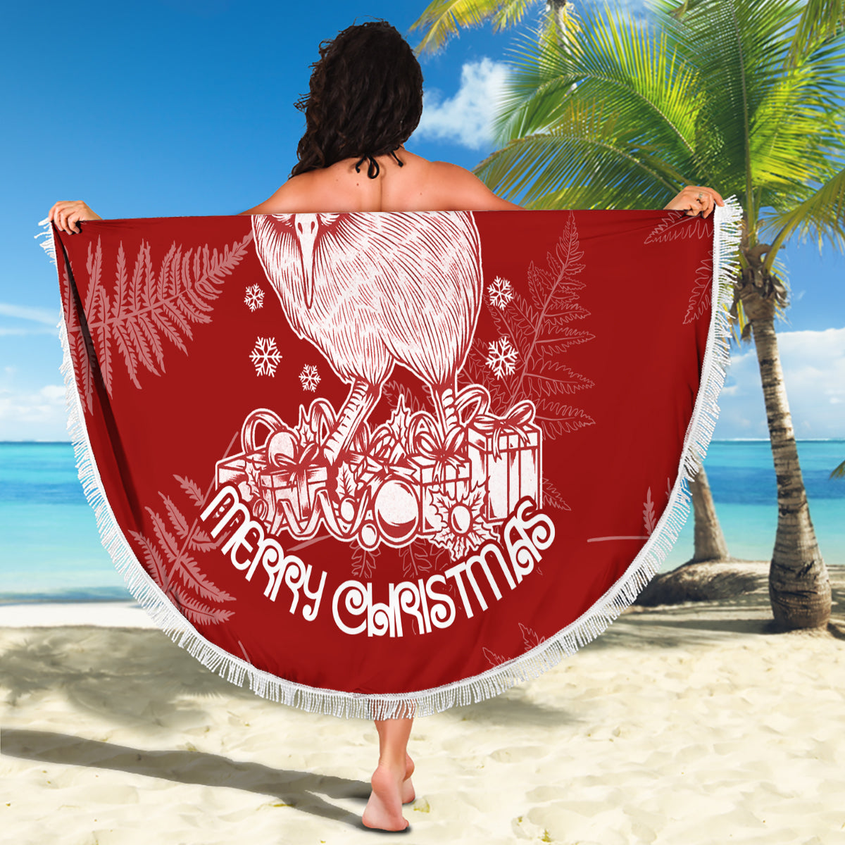 new-zealand-christmas-beach-blanket-silver-fern-mix-kiwi-bird-ver01