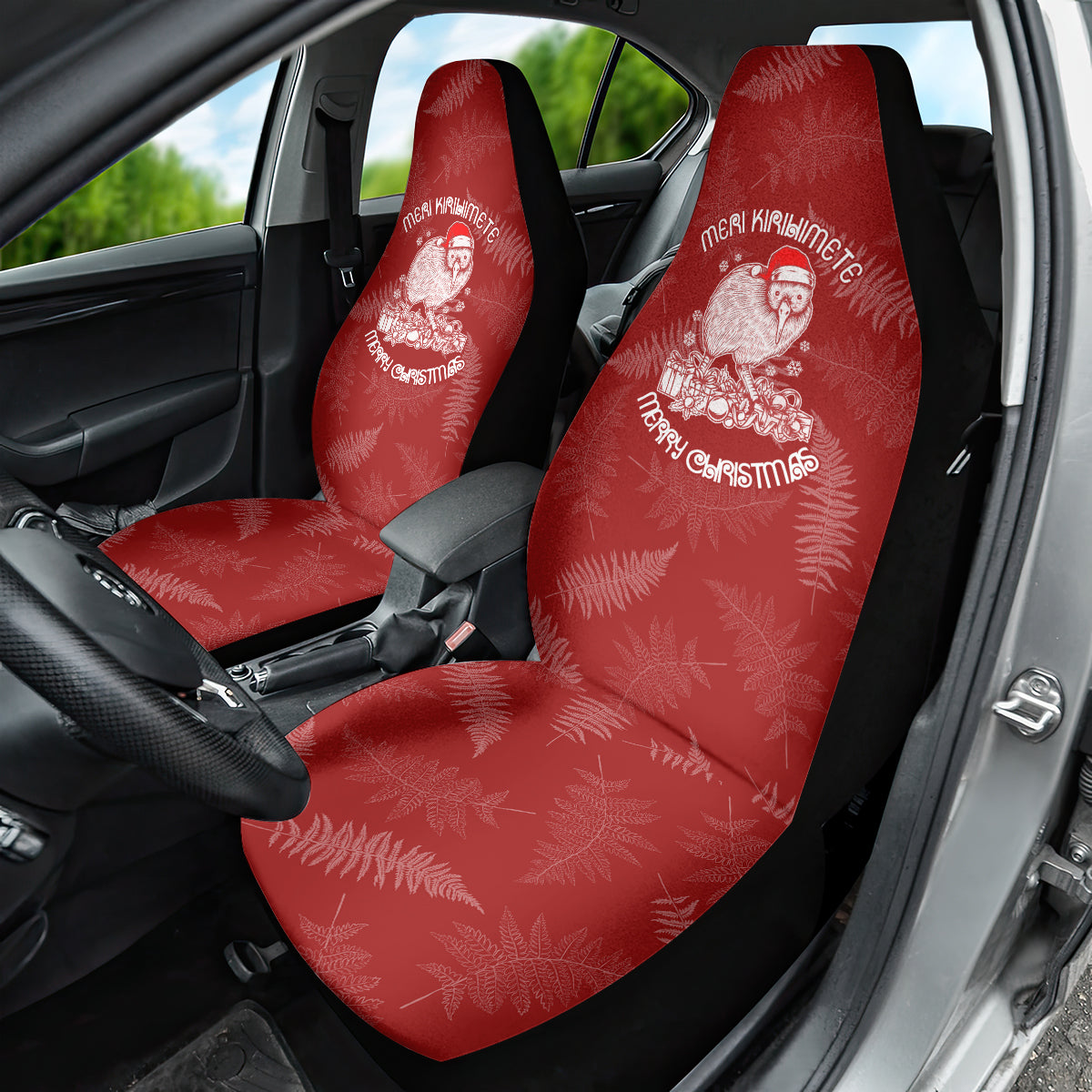 New Zealand Christmas Car Seat Cover Silver Fern Mix Kiwi Bird Ver01 - Vibe Hoodie Shop