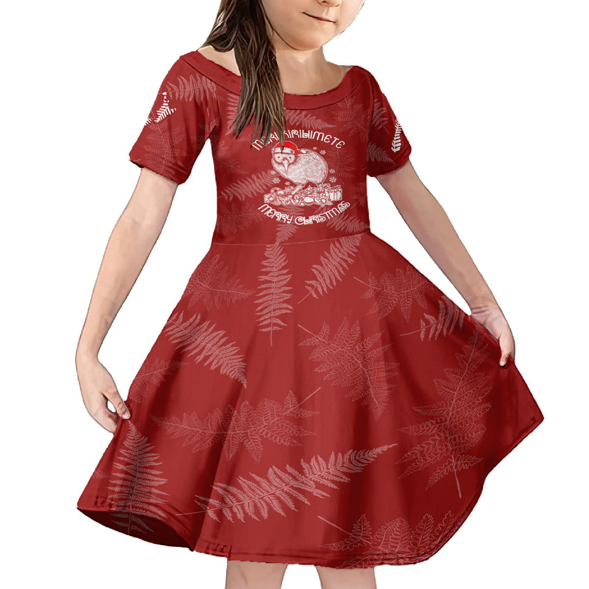 new-zealand-christmas-family-matching-off-shoulder-long-sleeve-dress-and-hawaiian-shirt-silver-fern-mix-kiwi-bird-ver01