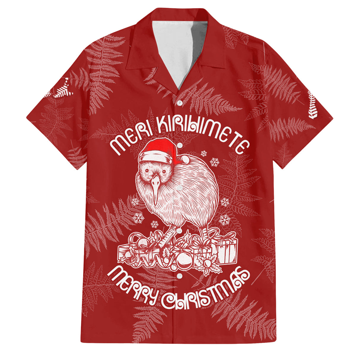 new-zealand-christmas-family-matching-off-shoulder-short-dress-and-hawaiian-shirt-silver-fern-mix-kiwi-bird-ver01