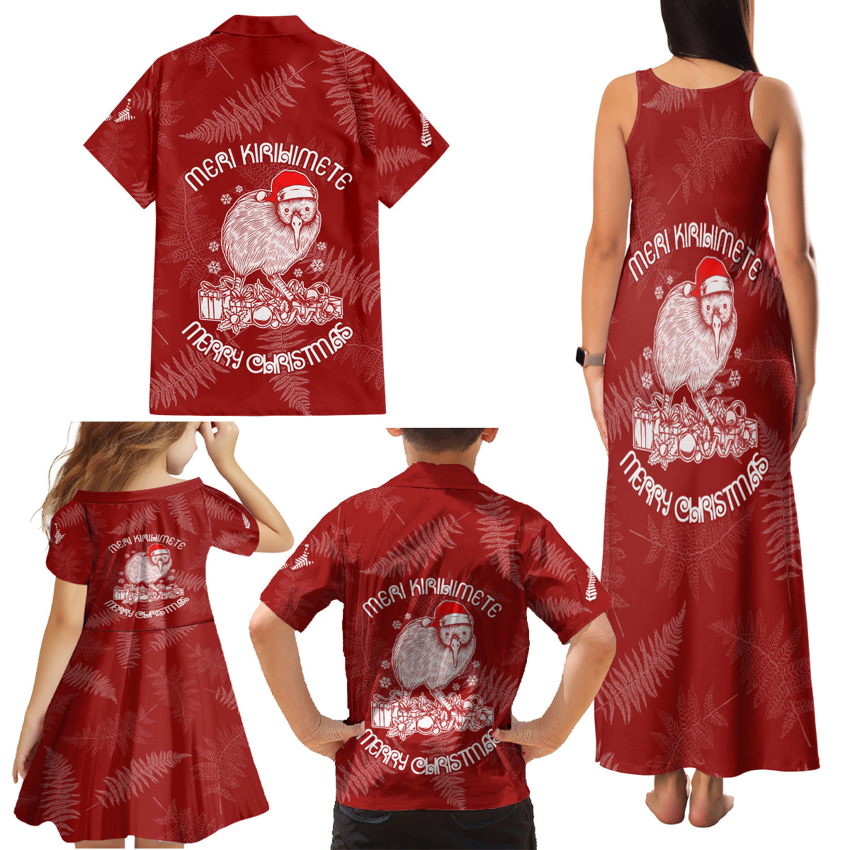 new-zealand-christmas-family-matching-tank-maxi-dress-and-hawaiian-shirt-silver-fern-mix-kiwi-bird-ver01