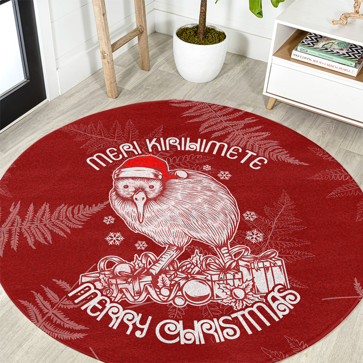 new-zealand-christmas-round-carpet-silver-fern-mix-kiwi-bird-ver01