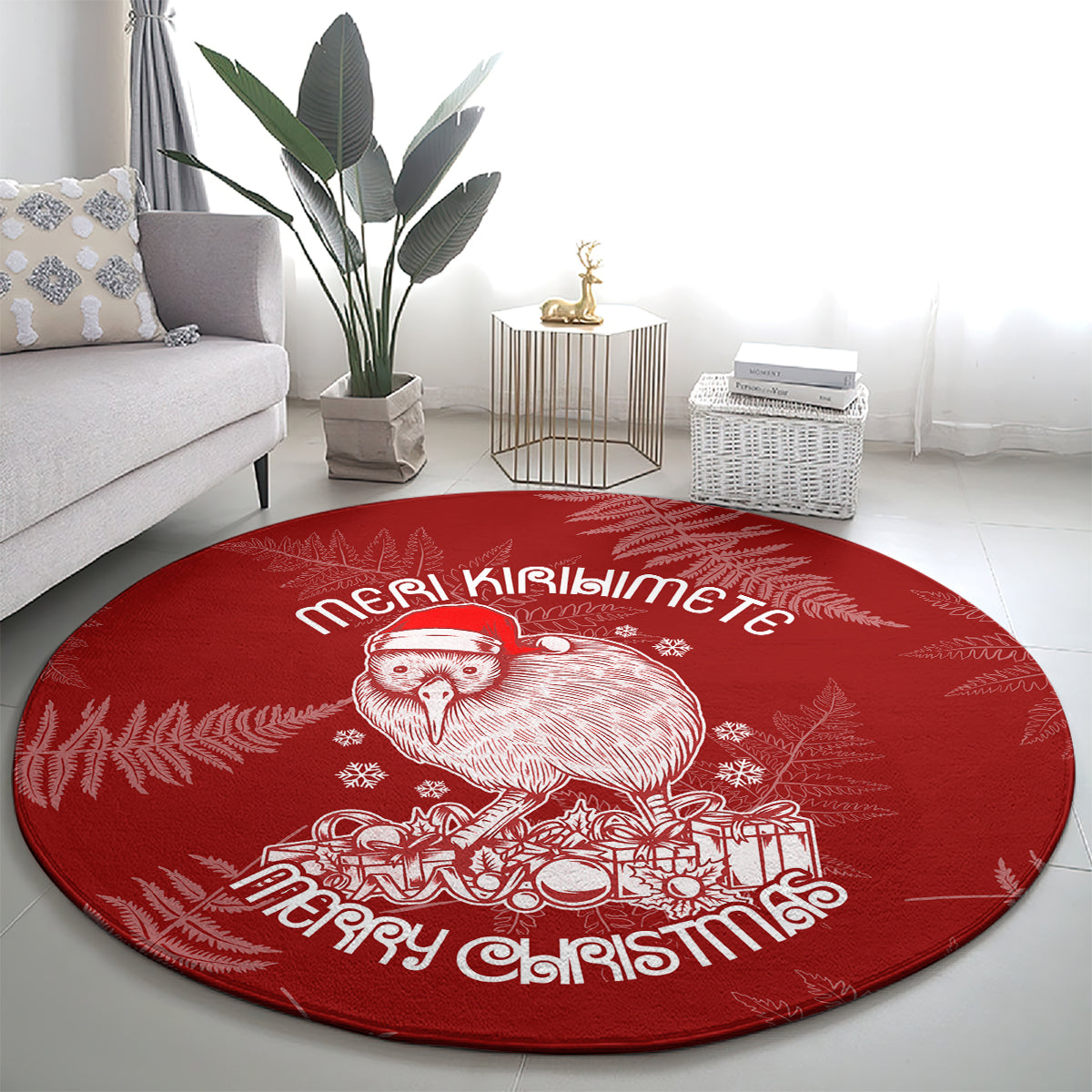 new-zealand-christmas-round-carpet-silver-fern-mix-kiwi-bird-ver01