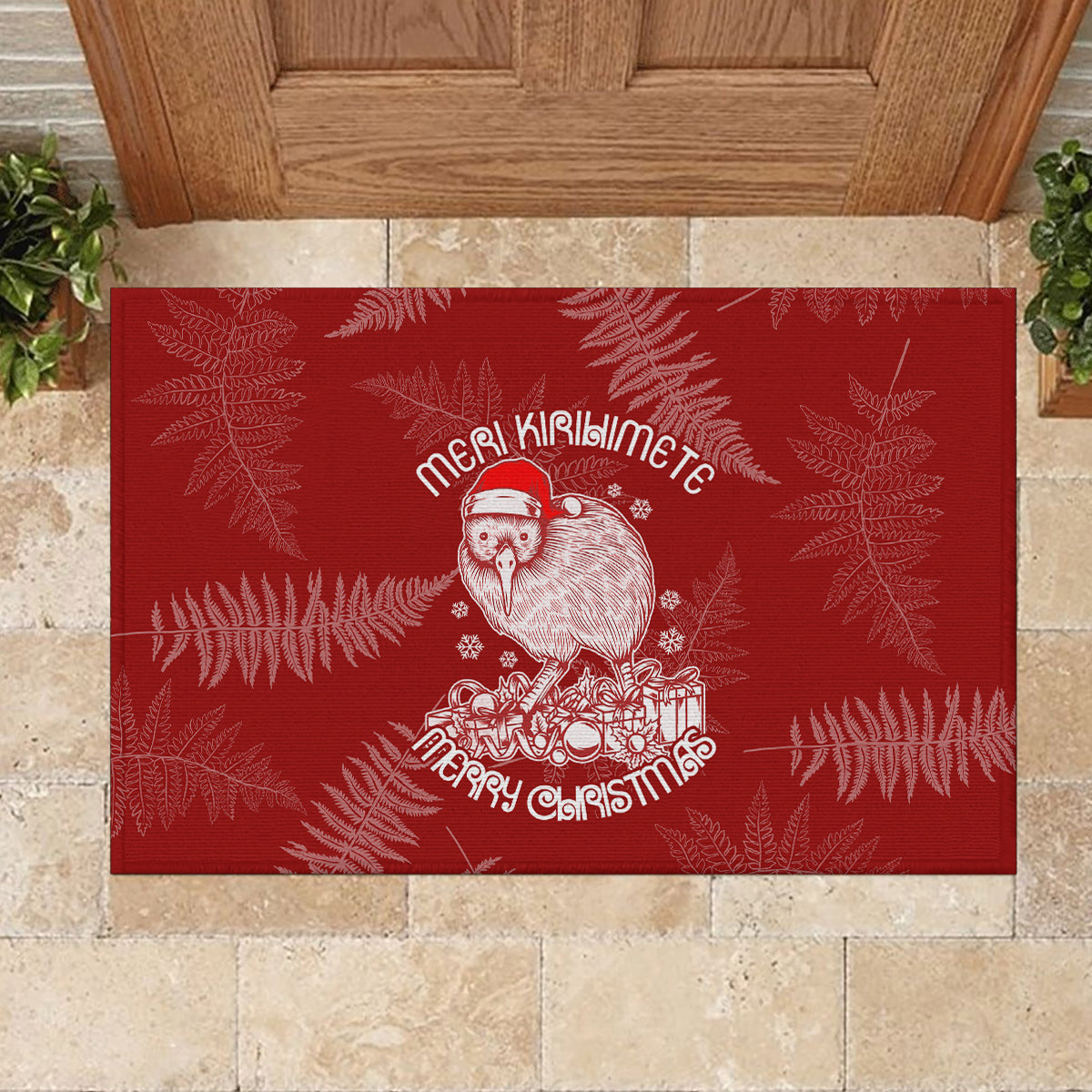 new-zealand-christmas-rubber-doormat-silver-fern-mix-kiwi-bird-ver01