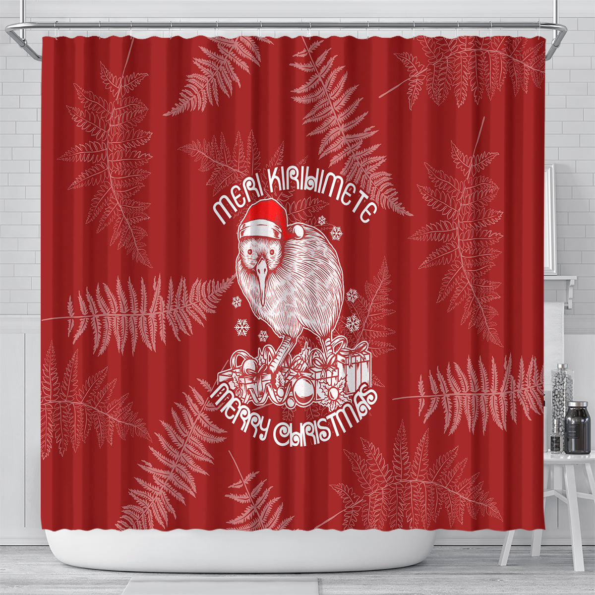 new-zealand-christmas-shower-curtain-silver-fern-mix-kiwi-bird-ver01