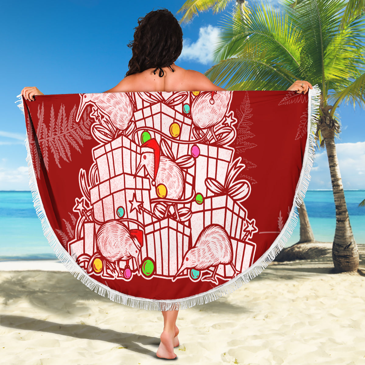 new-zealand-christmas-beach-blanket-silver-fern-mix-kiwi-bird-ver02