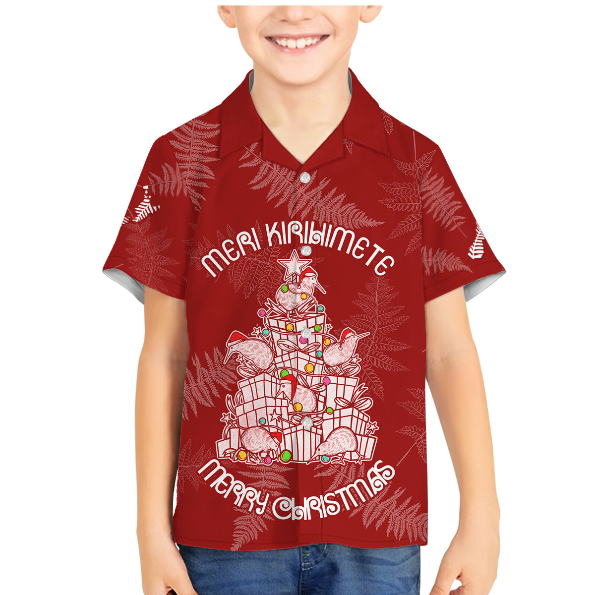 new-zealand-christmas-family-matching-mermaid-dress-and-hawaiian-shirt-silver-fern-mix-kiwi-bird-ver02