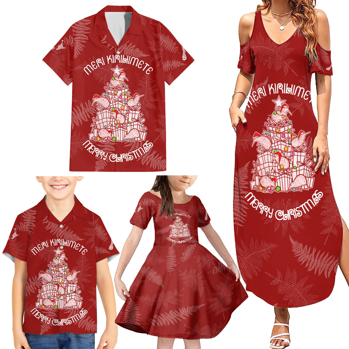 new-zealand-christmas-family-matching-summer-maxi-dress-and-hawaiian-shirt-silver-fern-mix-kiwi-bird-ver02