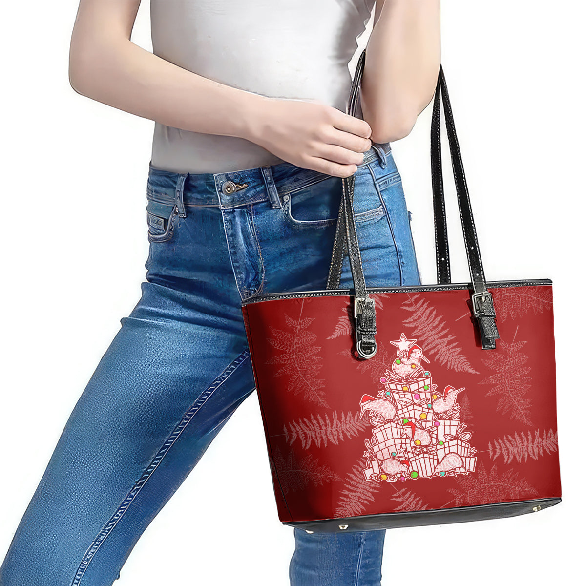 new-zealand-christmas-leather-tote-bag-silver-fern-mix-kiwi-bird-ver02