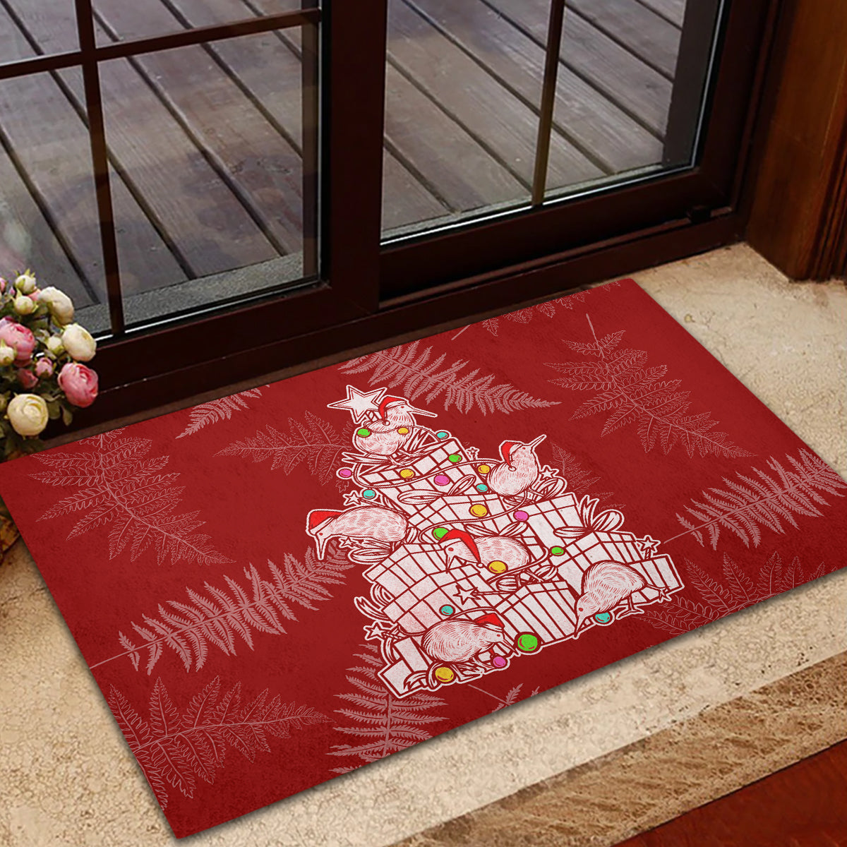 new-zealand-christmas-rubber-doormat-silver-fern-mix-kiwi-bird-ver02