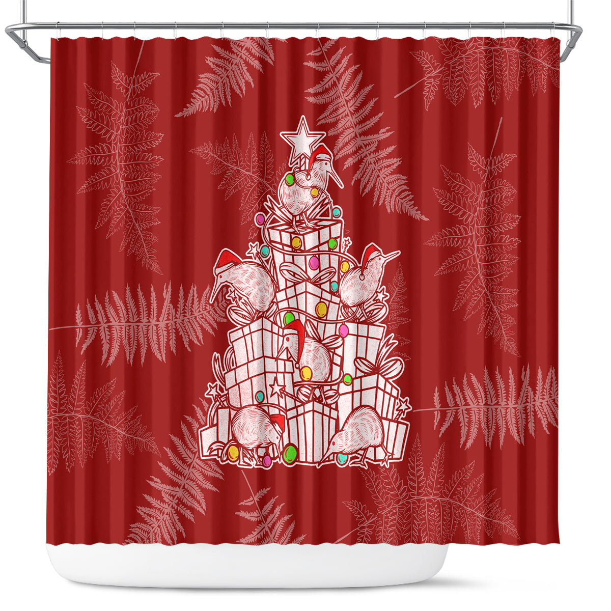 new-zealand-christmas-shower-curtain-silver-fern-mix-kiwi-bird-ver02