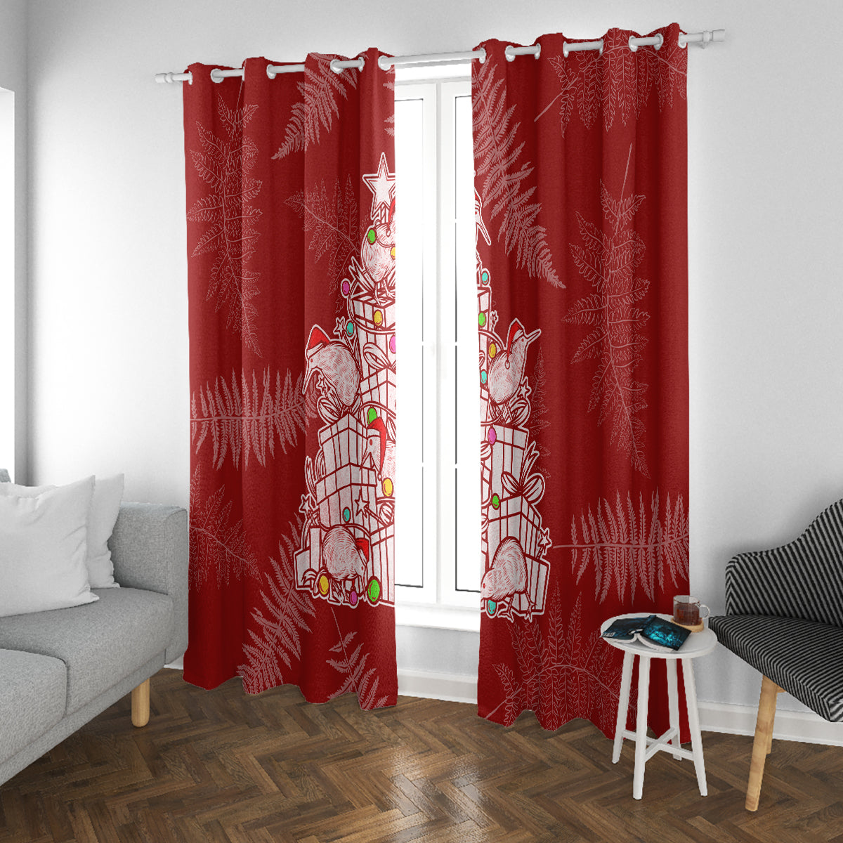 new-zealand-christmas-window-curtain-silver-fern-mix-kiwi-bird-ver02