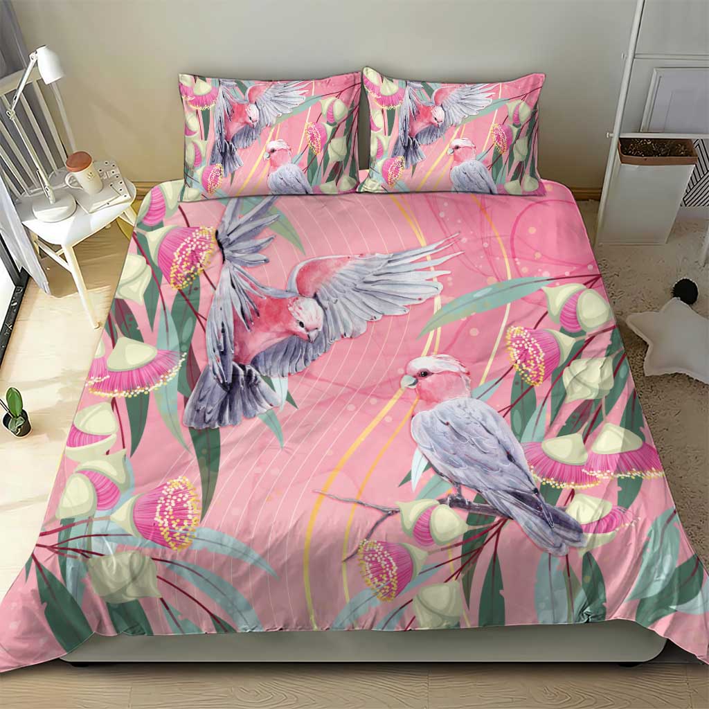 Australia Breast Cancer Awareness Bedding Set Pink Galah with Eucalyptus Flowers - Vibe Hoodie