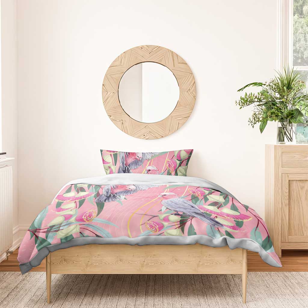 Australia Breast Cancer Awareness Bedding Set Pink Galah with Eucalyptus Flowers - Vibe Hoodie