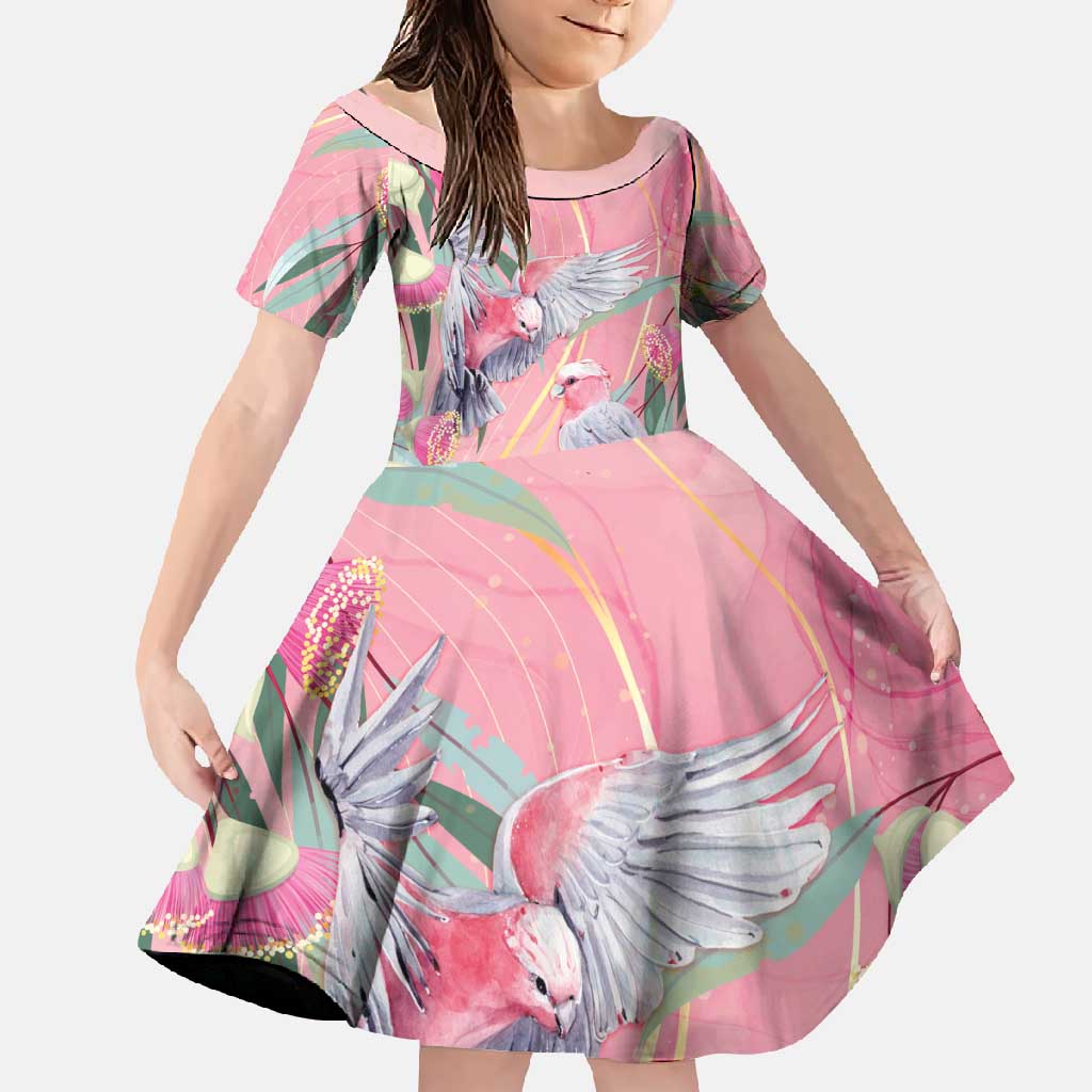 Australia Breast Cancer Awareness Family Matching Long Sleeve Bodycon Dress and Hawaiian Shirt Pink Galah with Eucalyptus Flowers - Vibe Hoodie