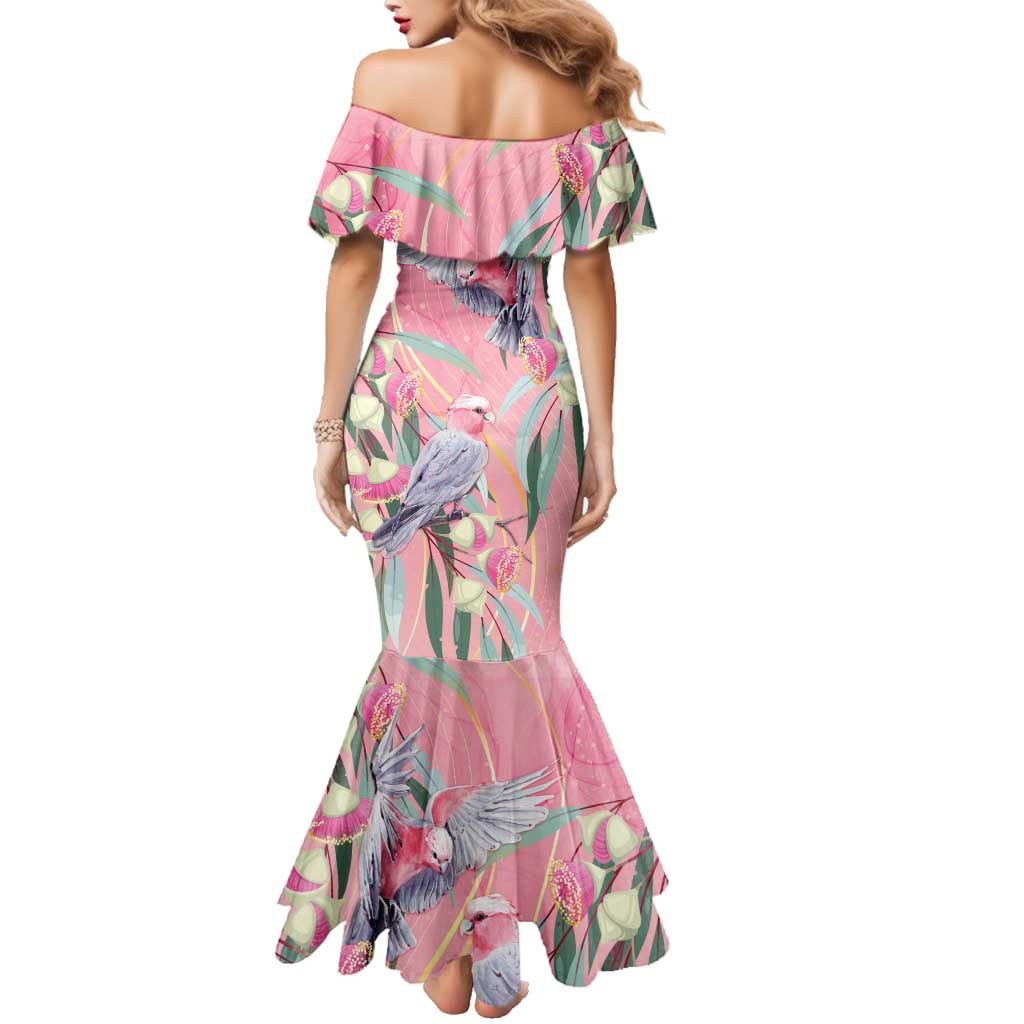 Australia Breast Cancer Awareness Family Matching Mermaid Dress and Hawaiian Shirt Pink Galah with Eucalyptus Flowers - Vibe Hoodie