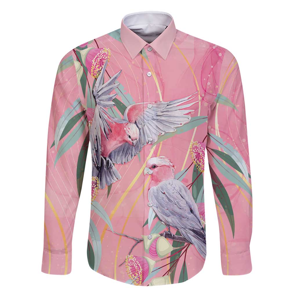 Australia Breast Cancer Awareness Family Matching Off Shoulder Short Dress and Hawaiian Shirt Pink Galah with Eucalyptus Flowers - Vibe Hoodie