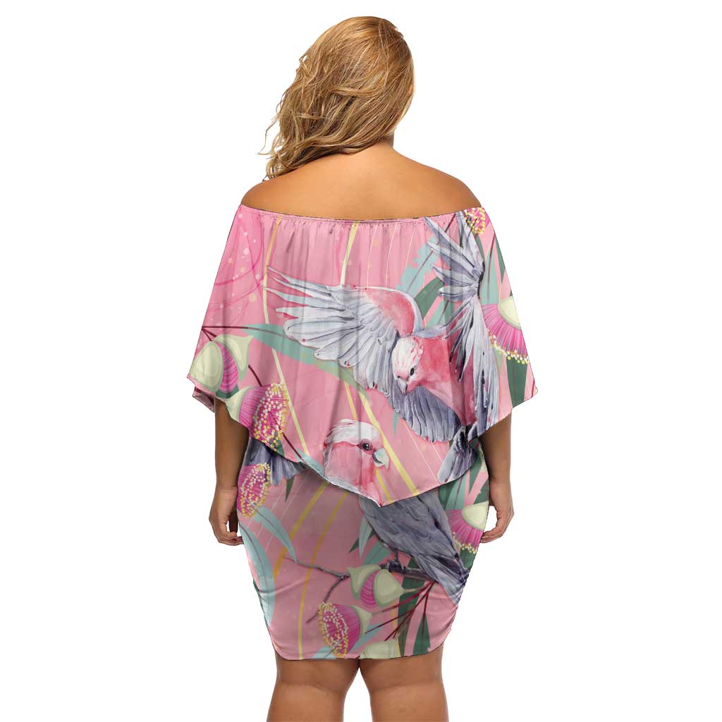 Australia Breast Cancer Awareness Family Matching Off Shoulder Short Dress and Hawaiian Shirt Pink Galah with Eucalyptus Flowers - Vibe Hoodie
