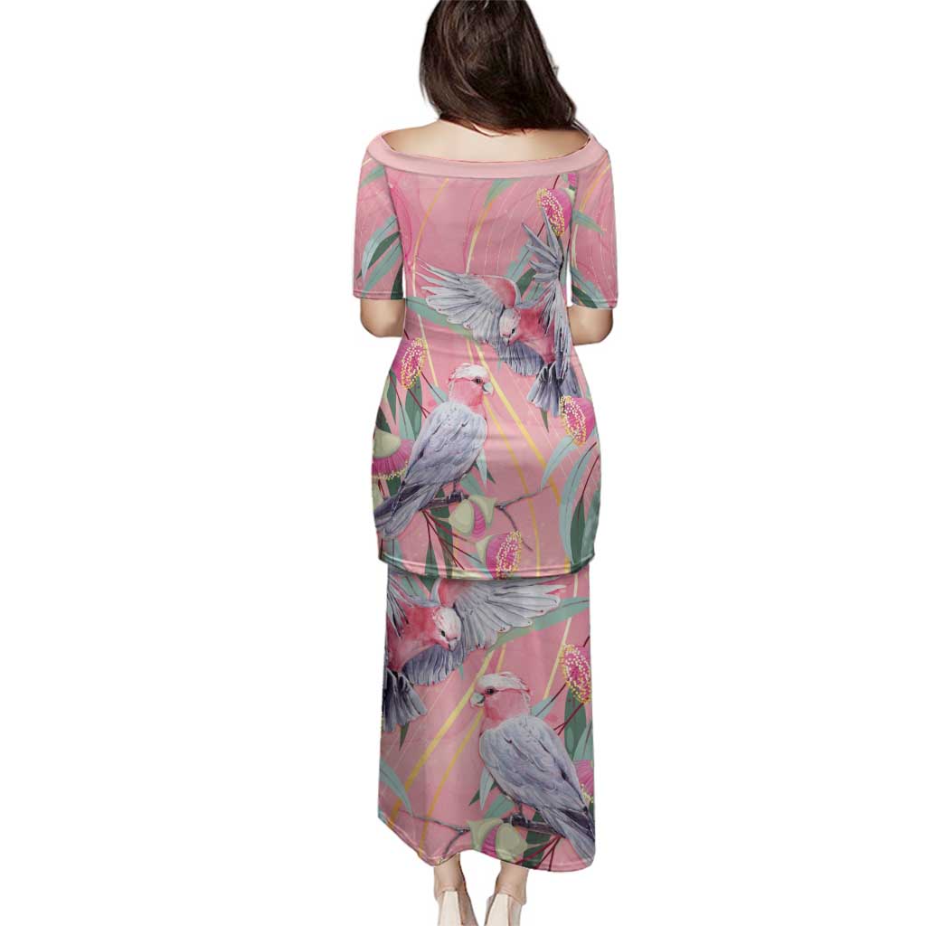 Australia Breast Cancer Awareness Family Matching Puletasi and Hawaiian Shirt Pink Galah with Eucalyptus Flowers - Vibe Hoodie